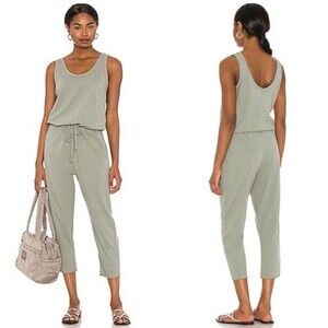 Frank & Eileen Sage Green Cotton Tank Jumpsuit Size XS | Quiet Luxury Minimalist
